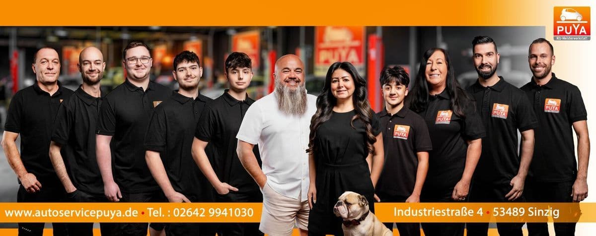 Das Team von Auto Service Puya in der Werkstatt in Sinzig